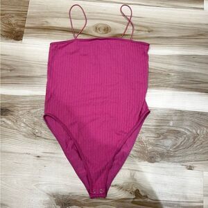 Forever 21 Maroon Ribbed Bodysuit Women’s Small/Medium